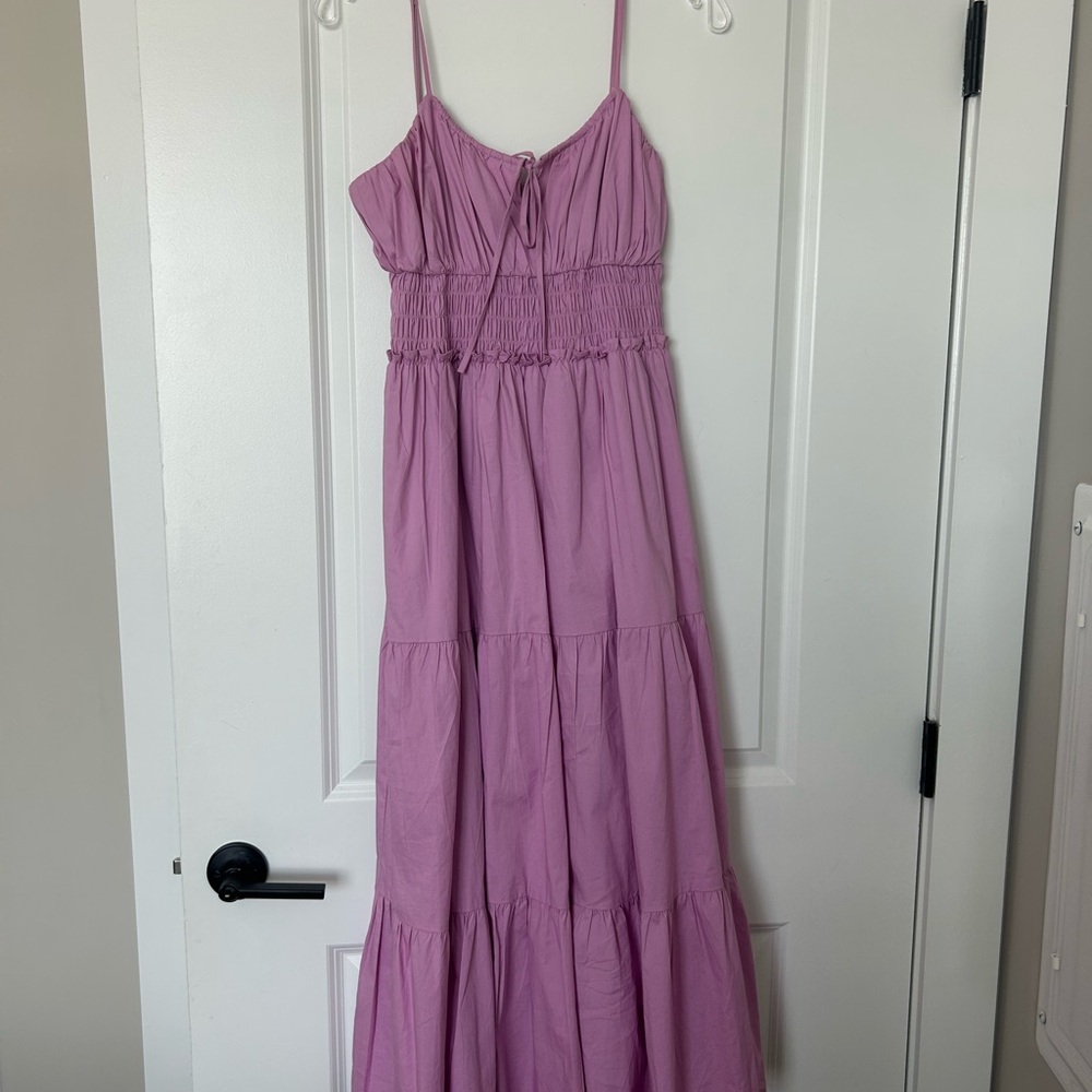 Wayf Lilac Maxi Dress with Tie Detail